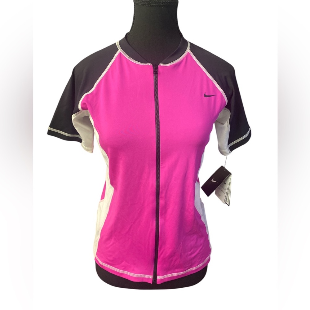 Nike Women's Pink and Black Swim Top NWT S
